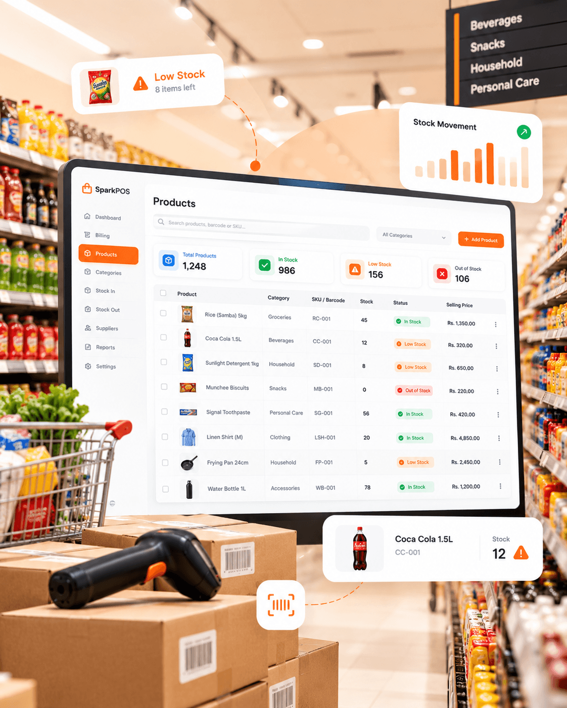 Smart Stock Management in SparkPOS